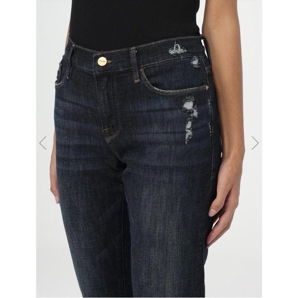 Frame Le Garcon Crop Denim Jeans Dark Wash Jeans Straight Leg Women's Size 30 - Picture 2 of 10
